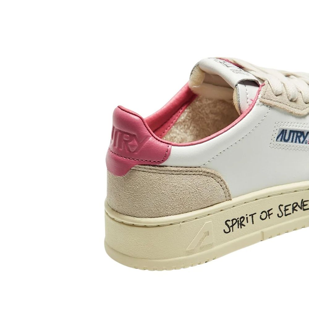White Leather Low Top Sneakers