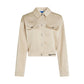 Beige Polyester Full-Length Jacket