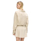 Beige Polyester Full-Length Jacket