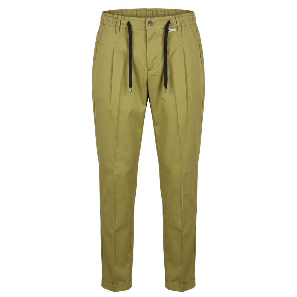 Green Cotton Men Pants