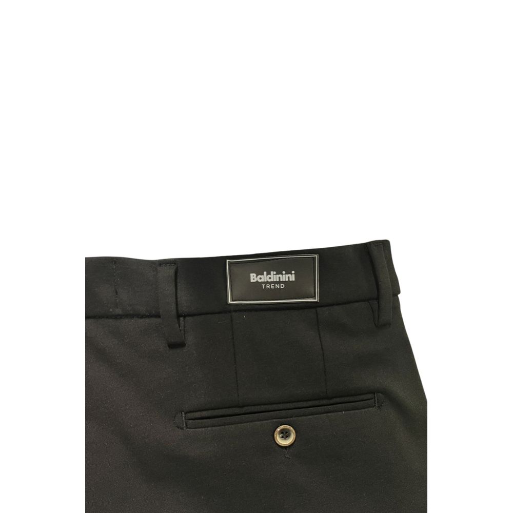 Black Viscose Men Pants