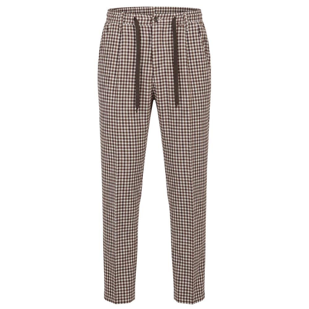 Brown Cotton Men Pant