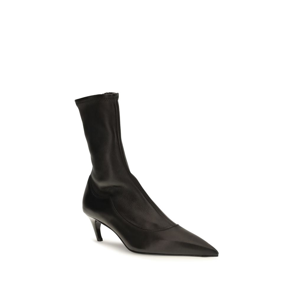 Black Calf Leather Bos Taurus Ankle Boots