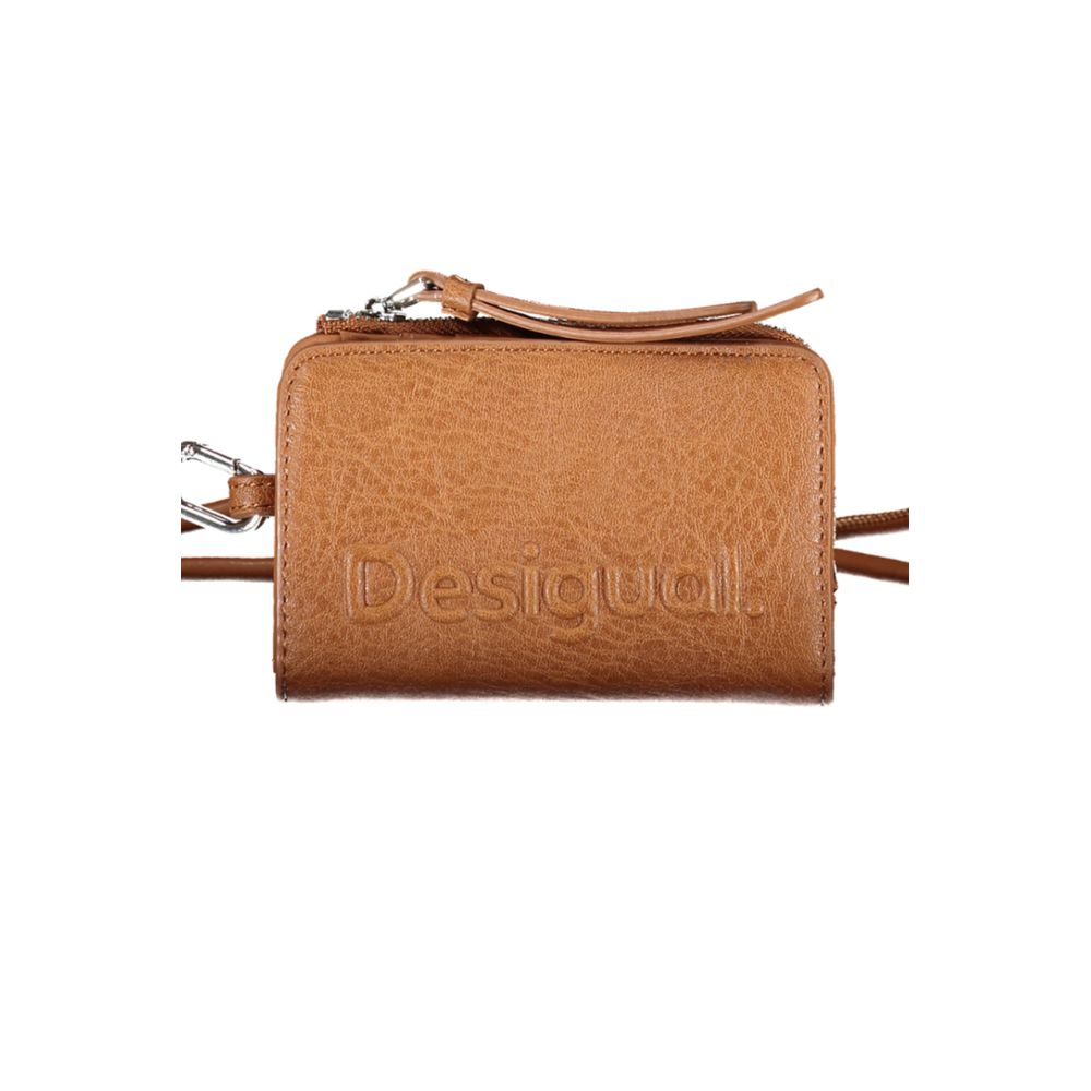 Brown Polyurethane Women's Wallet