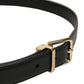 Black Classic Leather Gold Tone Buckle Belt