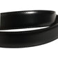 Black Classic Leather Gold Tone Buckle Belt