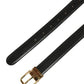 Black Leather Double Wrap Metal Buckle Belt