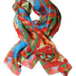 Multicolor Silk Printed Square Foulard Scarf