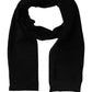 Black Cashmere Knitted Ribbed Shawl Scarf