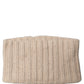 Light Beige Ribbed Knit Neck Warmer Scarf