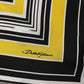 Black Yellow Silk Logo Square Foulard Scarf