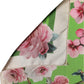 Green Floral Print Silk Square Foulard Scarf
