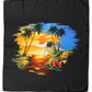 Black Tropical Sunset Square Foulard Scarf