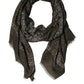 Olive Green Cotton Floral Neck Shawl Scarf