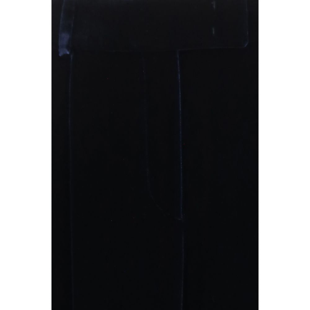 Blue Viscose Casual Pants