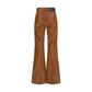 Brown Lambskin Flared Pants