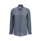 Blue Silk Pattern Shirt