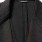 Black Embroidered Single Breasted Jacket
