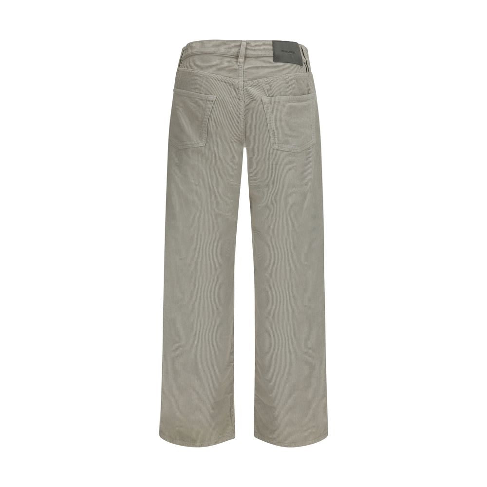 Gray Cotton Casual Pants