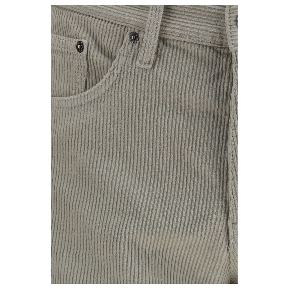 Gray Cotton Casual Pants