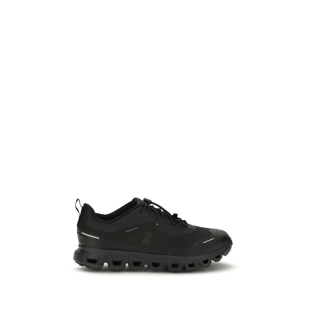 Black Polyester Athletic Sneakers