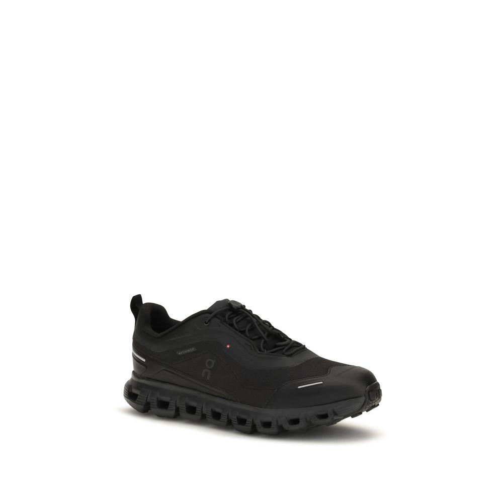 Black Polyester Athletic Sneakers
