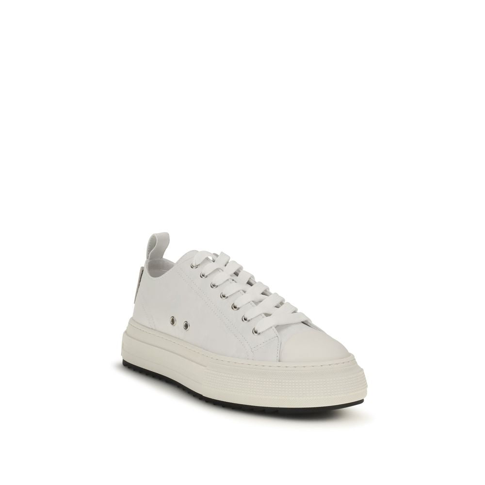 White Polyethylene Platform Sneakers