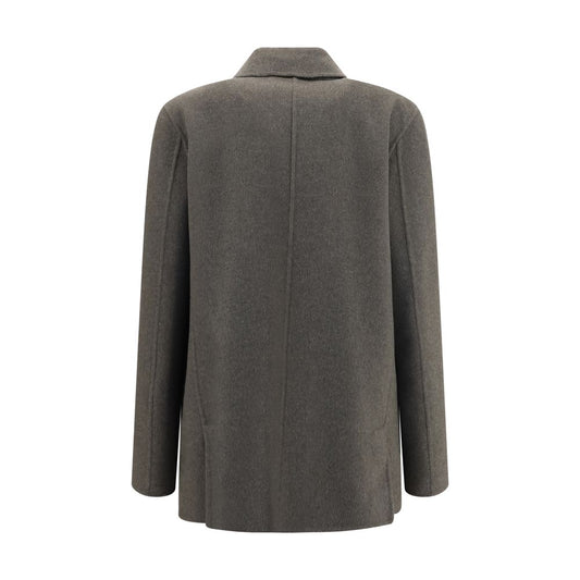 Gray Cashmere Full-Length Jacket