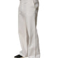 White Cotton StraightLeg Casual Trouser Pants