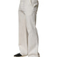 White Cotton StraightLeg Casual Trouser Pants