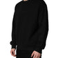 Black Cotton DG Crew Neck Sweatshirt Sweater