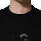 Black Cotton DG Crew Neck Sweatshirt Sweater