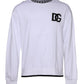 White Cotton DG Crew Neck Sweatshirt Sweater