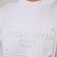 White Logo Embossed Cotton Sweatshirt Sweater