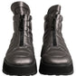 Silver Leather Quilted Men Ankle Boots Shoes