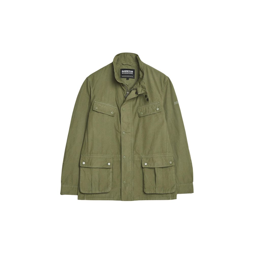 Green Cotton Full-Length Jacket