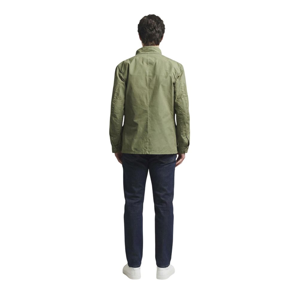Green Cotton Full-Length Jacket