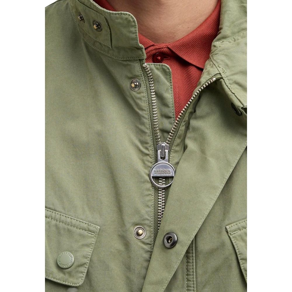 Green Cotton Full-Length Jacket