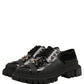 Black Calfskin Leather Trekking Derby Shoes