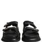 Black DG Logo Sandals Flats Slippers Shoes