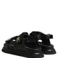 Black DG Logo Sandals Flats Slippers Shoes