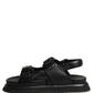 Black DG Logo Sandals Flats Slippers Shoes