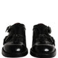 Black Leather Monk Strap Formal Dress Shoes
