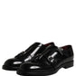 Black Leather Monk Strap Formal Dress Shoes