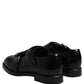 Black Leather Monk Strap Formal Dress Shoes