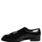 Black Leather Monk Strap Formal Dress Shoes