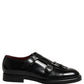 Black Leather Monk Strap Formal Dress Shoes