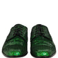 Dress Green Sequined Lace Up Men Derby Shoes