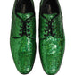 Dress Green Sequined Lace Up Men Derby Shoes