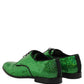 Dress Green Sequined Lace Up Men Derby Shoes